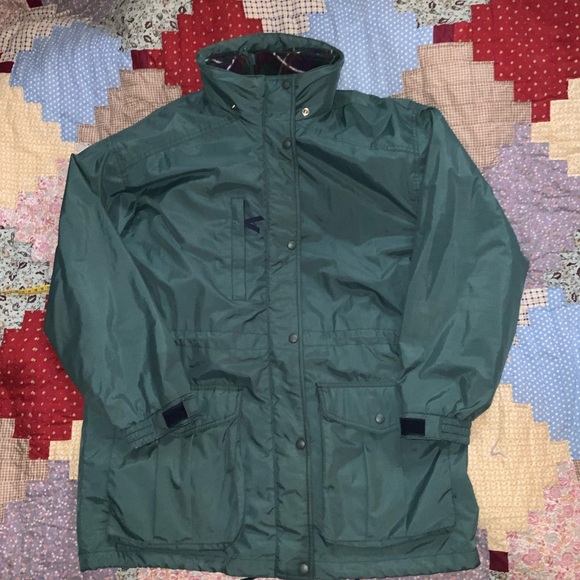 Atmosphere Jackets & Blazers - vintage 90s atmosphere fleece shell jacket pair M/L plaid green purple navy grid